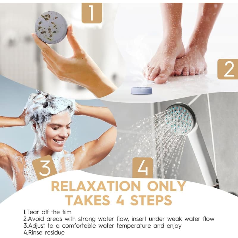 Natural Home Spa Self Care Relaxation Shower Bombs Beauty Gifts 8 Pack