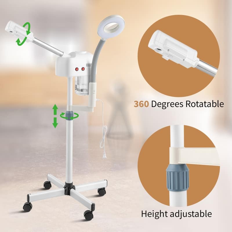 2 in 1 Facial Steamer with 3X Magnifying Lamp for Home Beauty Salon, Personal Skin Care Deep Cleaning