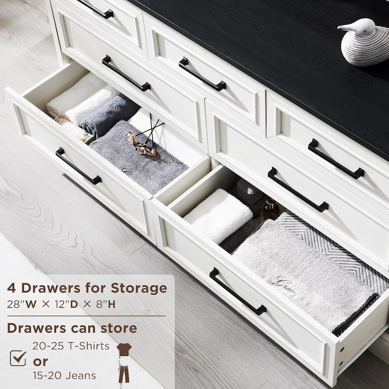 Farmhouse 7 Drawer Dresser for Bedroom, Chest of Drawers, TV Stand