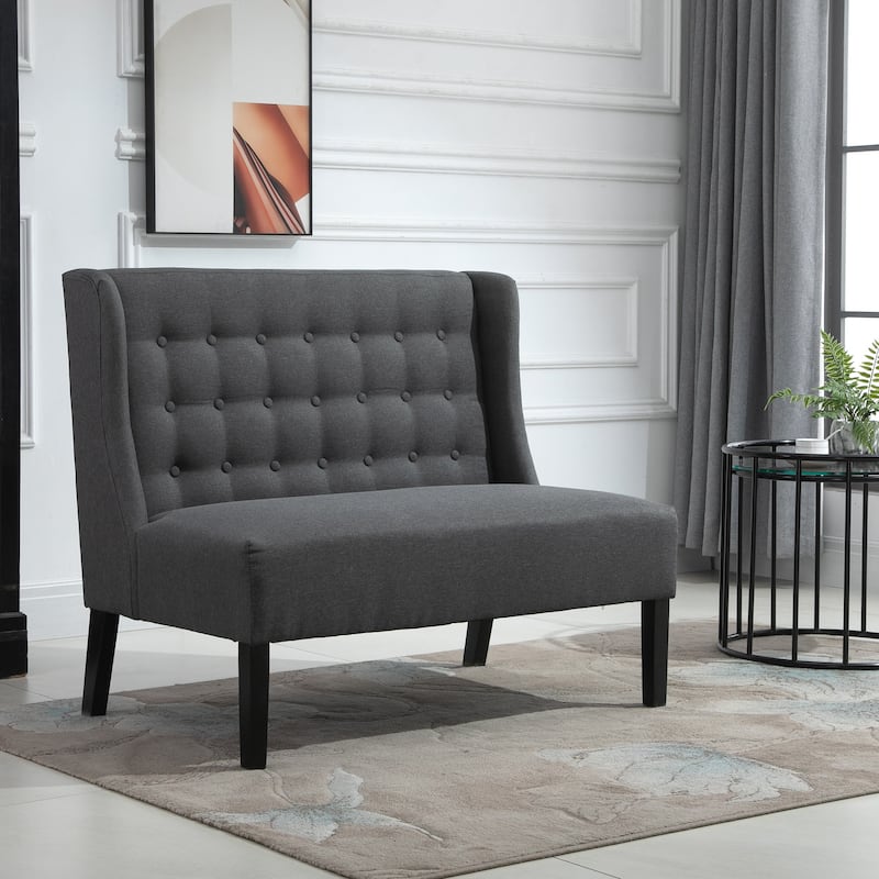 Upholstery Wingback Double Sofa Armless Couch