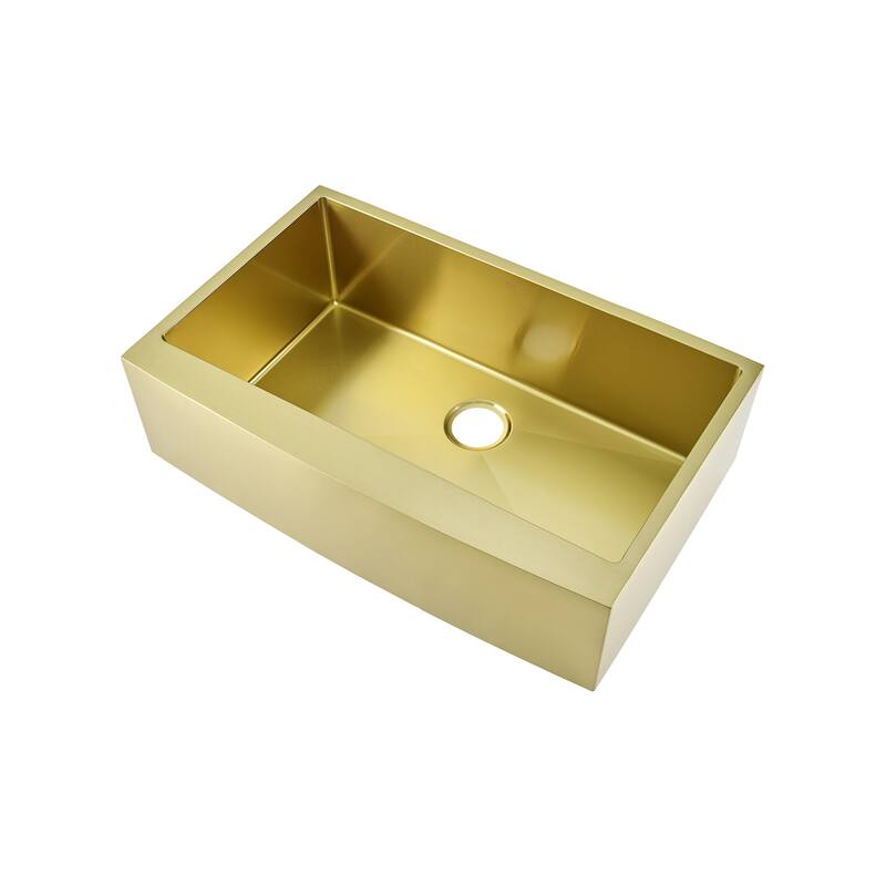 Swiss Madison Rivage 33" Farmhouse Single Basin Stainless Steel - Gold