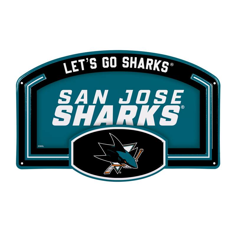 San Jose Sharks Embossed Steel Wall Sign, 11" x 17"