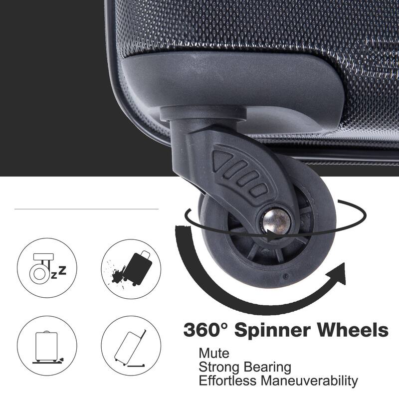 3-Piece Lightweight Luggage Set with TSA Lock and Spinner Wheels
