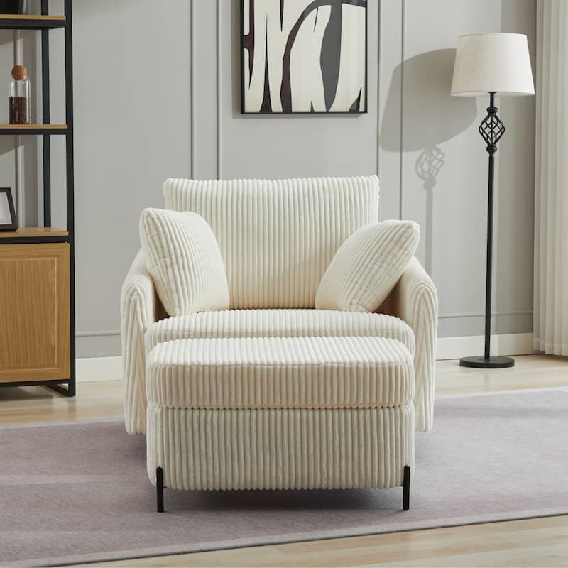 40.6" W Upholstered Swivel Accent Sofa Chair With Pillows