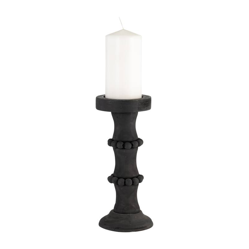 Sagebrook Home Artisanal Wood Pillar Candle Holders
