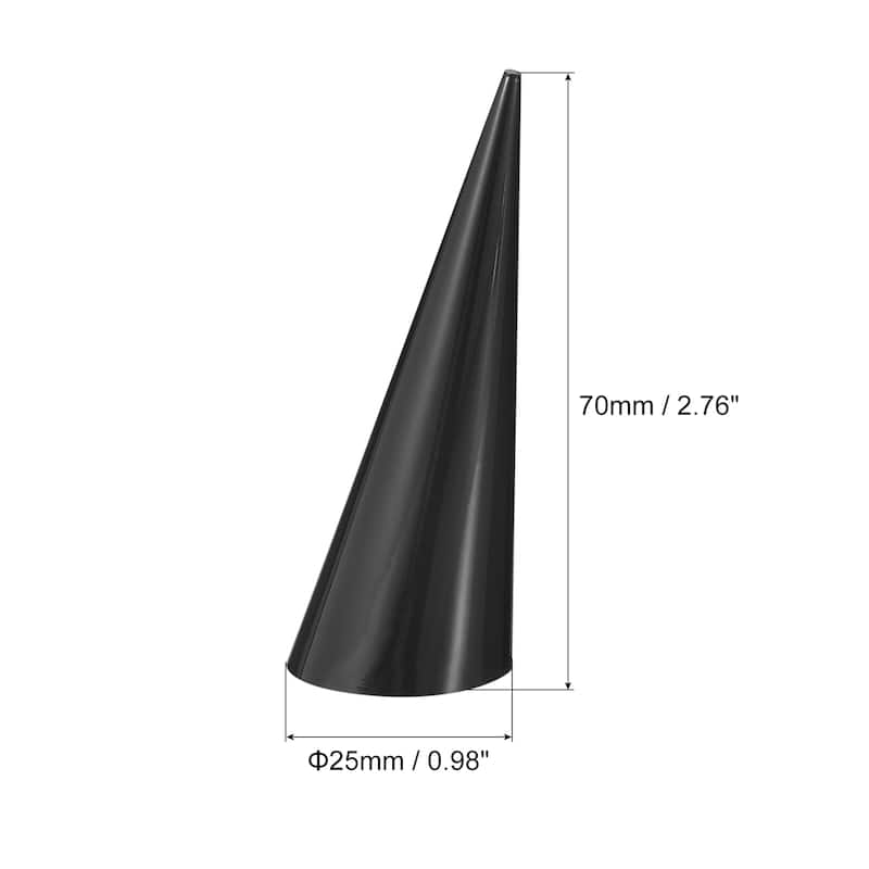 Cone Shape Acrylic Ring Display Holder Jewelry Showcase Stand - Black - 6Pcs