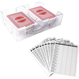 GSE™ Canasta Cards Game Set with 2-Deck Red Canasta Cards with Point Values, a Revolving Card Holder/Tray & 50 Score Pads