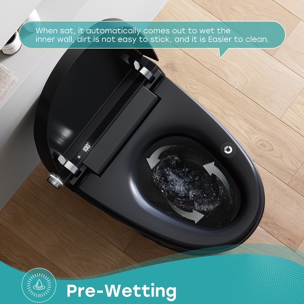 HOROW T36 Unique Black Smart Bidet Toilet with Auto Flush & LED Screen