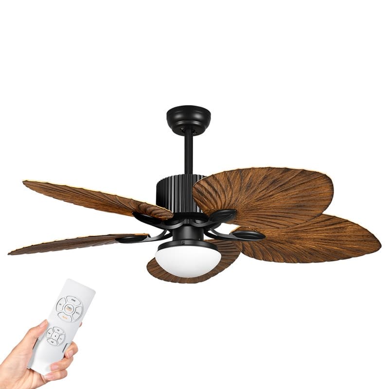 Moasis 52" Palm Leaf Ceiling Fan with Light Tropical Style with Remote