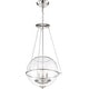 preview thumbnail 2 of 3, Odyssey 3-Light Pendant Fixture Polished Nickel with Clear Glass - N/A