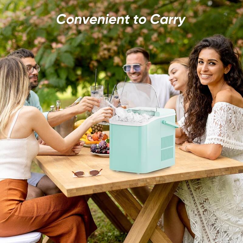 Countertop Ice Maker Machine Self-Cleaning Fast Making 9 Ice Cubes in 6 Minutes 2 Sizes Bullet Ice Portable Ice Machine