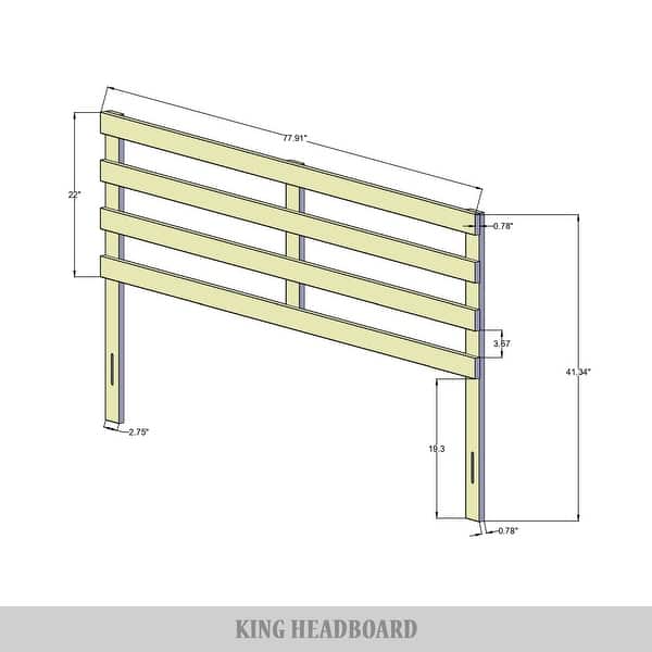 dimension image slide 0 of 3, CraftPorch Modern Wooden Slat Headboard
