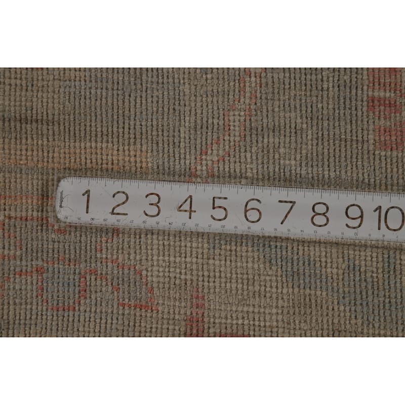 Hand Knotted Oriental 100% Wool Carpet Transitional All-Over Navy Blue & Blues Oushak Area Rug - 14' 1'' X 10' 2''