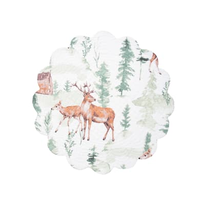 Christopher Forest Round Woven Reversible Rustic Lodge Placemat Set of 6 - Set of 6