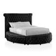 preview thumbnail 18 of 18, Furniture of America Shendae Glam Tufted Velvet Storage Footboard Round Platform Bed