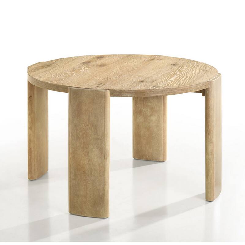 Bowny Dining Table Set with 4 Chairs, Round Top, Oak Brown Finish, Wood