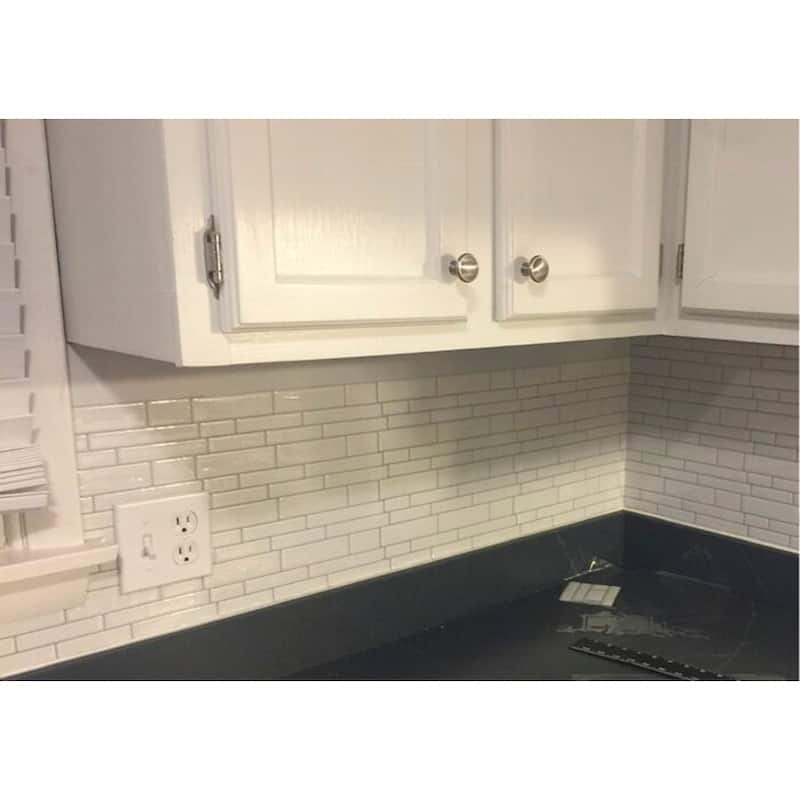Art3d 12"×12" Vinyl Peel and Stick Backsplash Tile White Brick (10-Pack)
