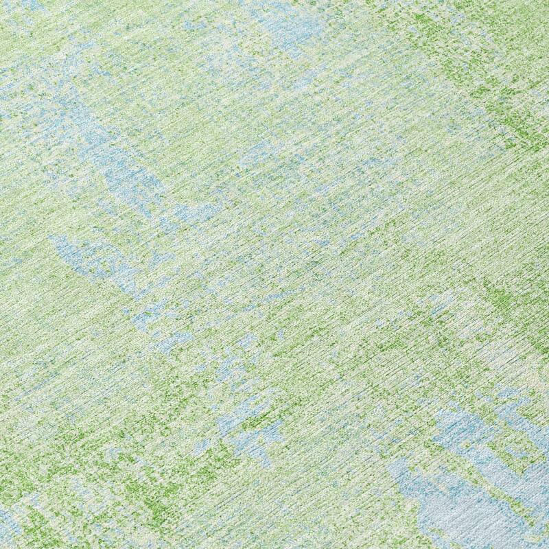 Machine Washable Indoor/ Outdoor Abstract Imprints Chantille Rug