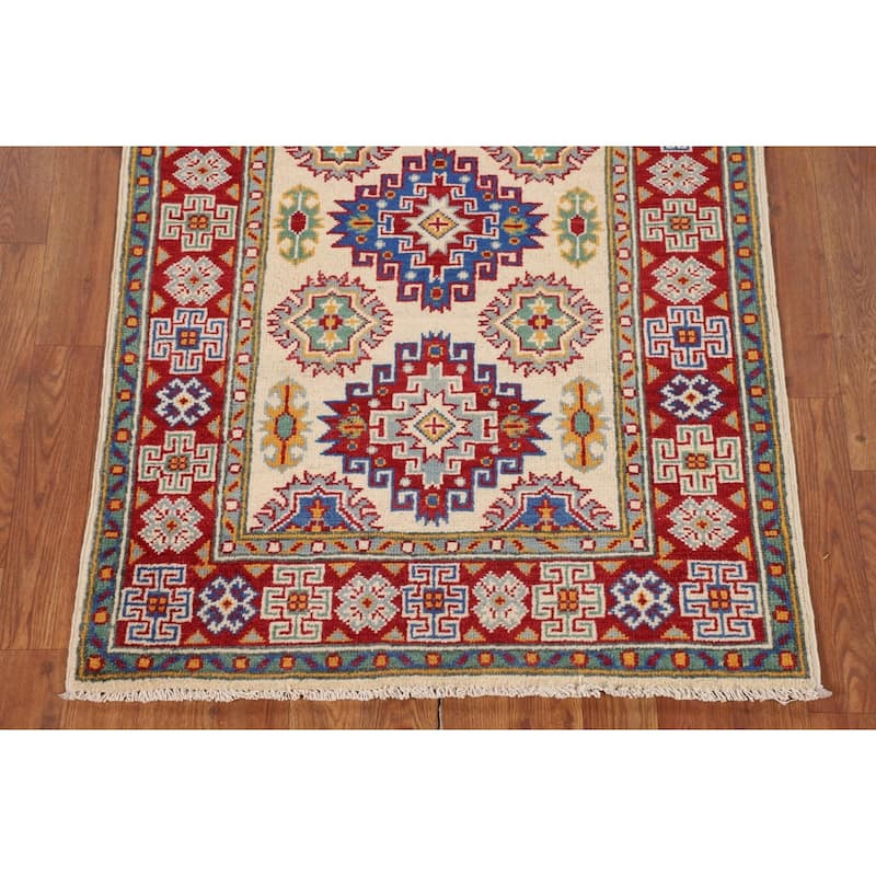 Kazak Oriental Accent Rug Handmade Bedroom / Foyer Wool Carpet - 2'9" x 3'11"