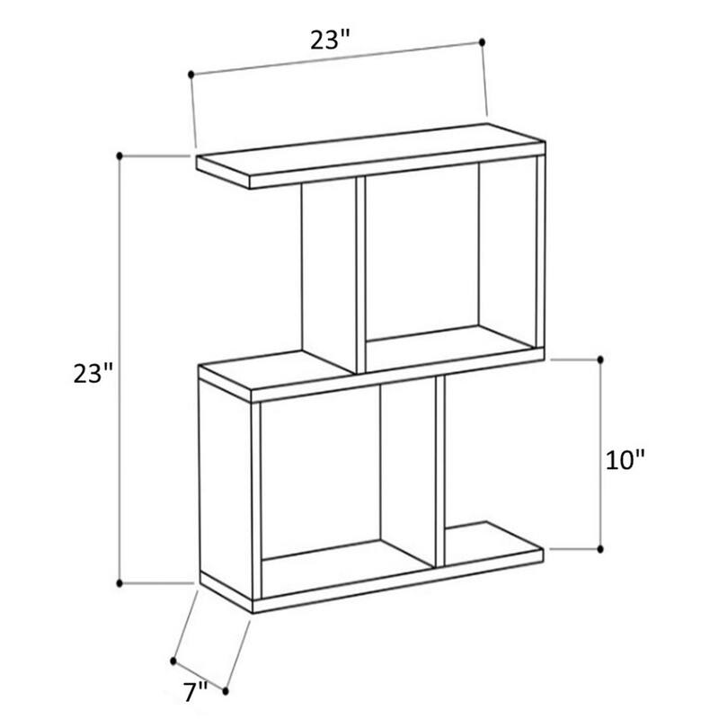 Alfa Rectangle 4 Shelves End Table, 23 inch End Table for Living Rooms