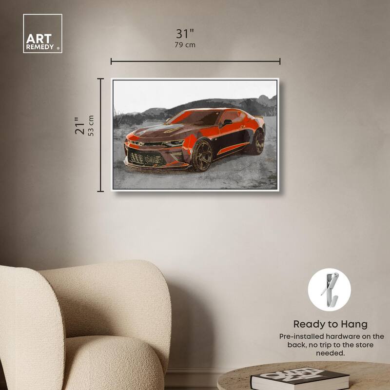 Red Sports Car Canvas by Art Remedy