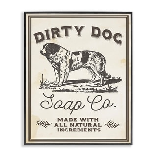 Stupell Dirty Dog Soap Co Vintage Sign Framed Giclee Texture Art