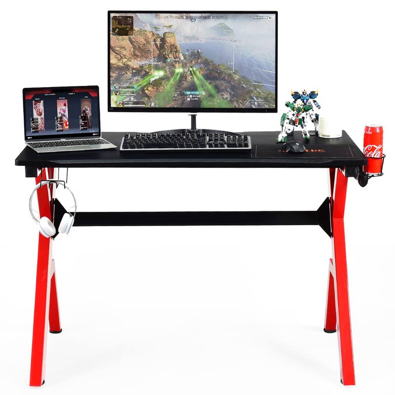 Costway Gaming Desk Computer Desk w/Controller Headphone storage Mouse