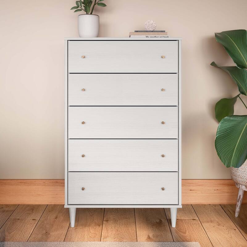 Grain Wood Furniture Mid Century 5-Drawer Chest