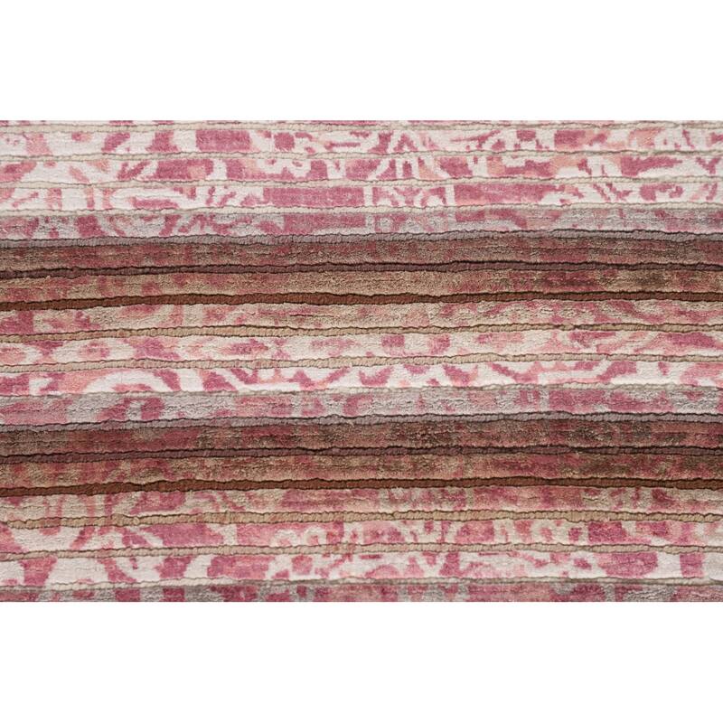 Abstract Accent Rug Handmade Multi-Color Wool Carpet - 2'8"x 4'9"