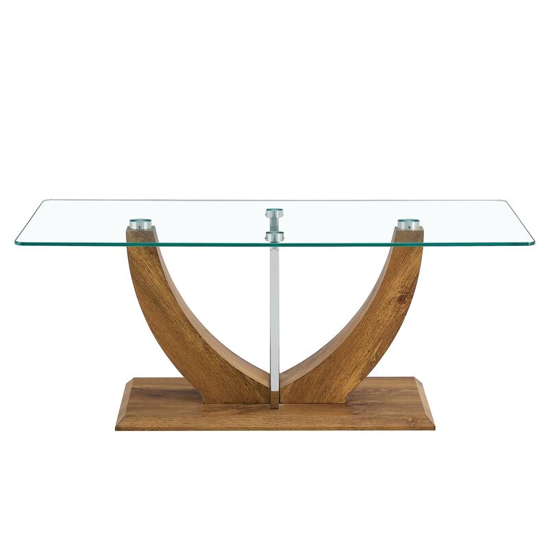 Modern minimalist transparent tempered glass coffee table