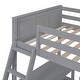preview thumbnail 10 of 22, Modern Twin Over Full Solid Wood Bunk Bed Kids Bed with Versatility Desk,Two Drawers and Stairs