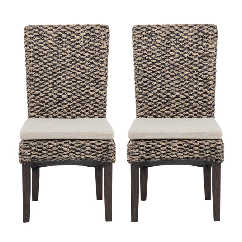 Elodie Seagrass Dining Chair with Seat Cushion-Set of 2