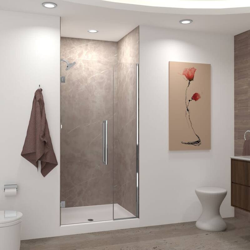 Transolid EHTB37257610C-T Elizabeth 76" High x 37" Wide Hinged Semi - Polished Chrome