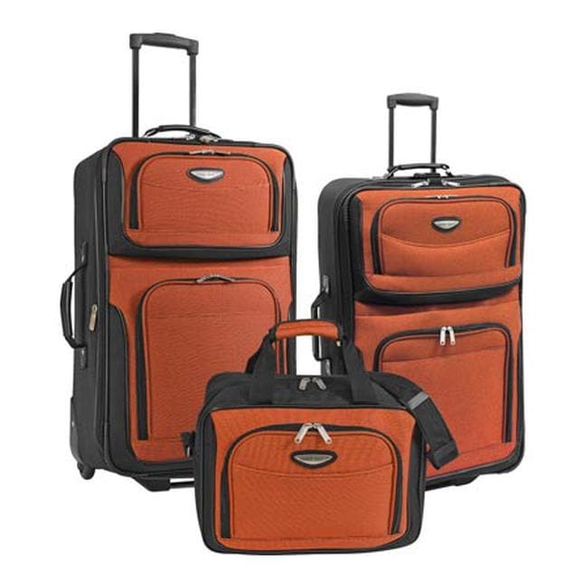 orange luggage sets