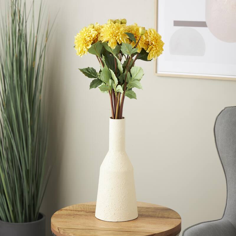 Yellow Faux Foliage Tall Dahlia Artificial Flower Stem (Set of 8) - Yellow