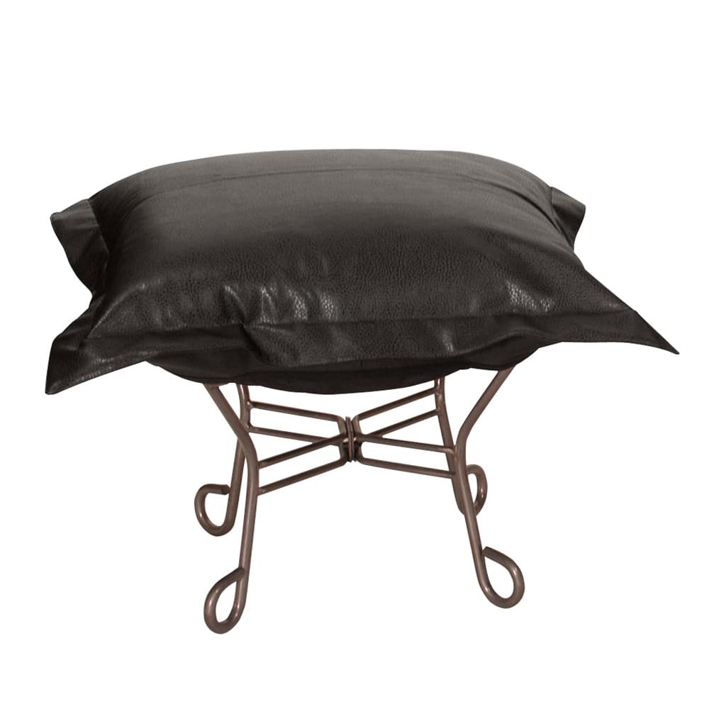 Allan Andrews Scroll Puff Ottoman with Titanium Frame & Cover, Avanti Collection