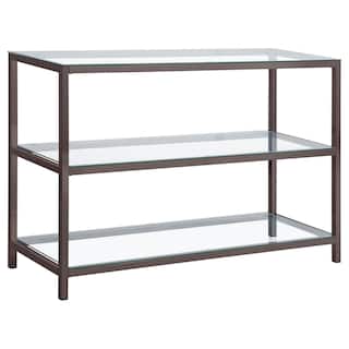 Trini 2-shelf Glass Top Entryway Console Table Black Nickel