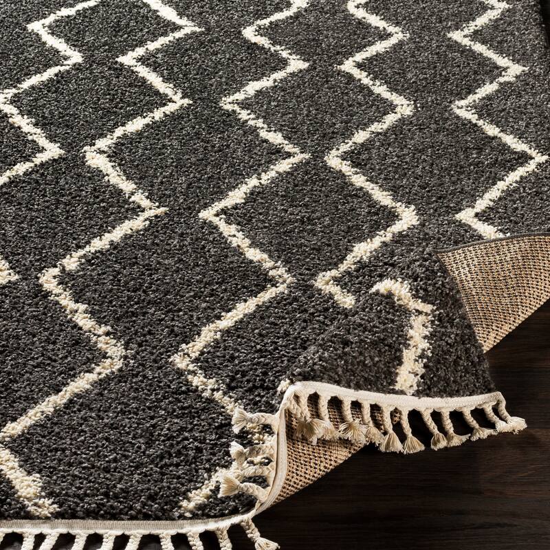 Livabliss Jada Moroccan Stripe Shag Area Rug