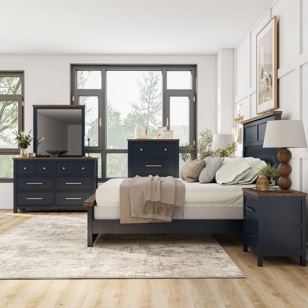 slide 2 of 47, Furniture of America Althea Modern Farmhouse 6-Piece Wood Kids Panel Bedroom Set Blue - Full
