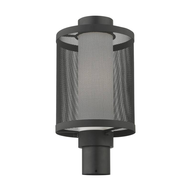 Livex Lighting 1 Light Textured Black Outdoor Post Top, 20686-14 - 9" Dia x 17.5" H