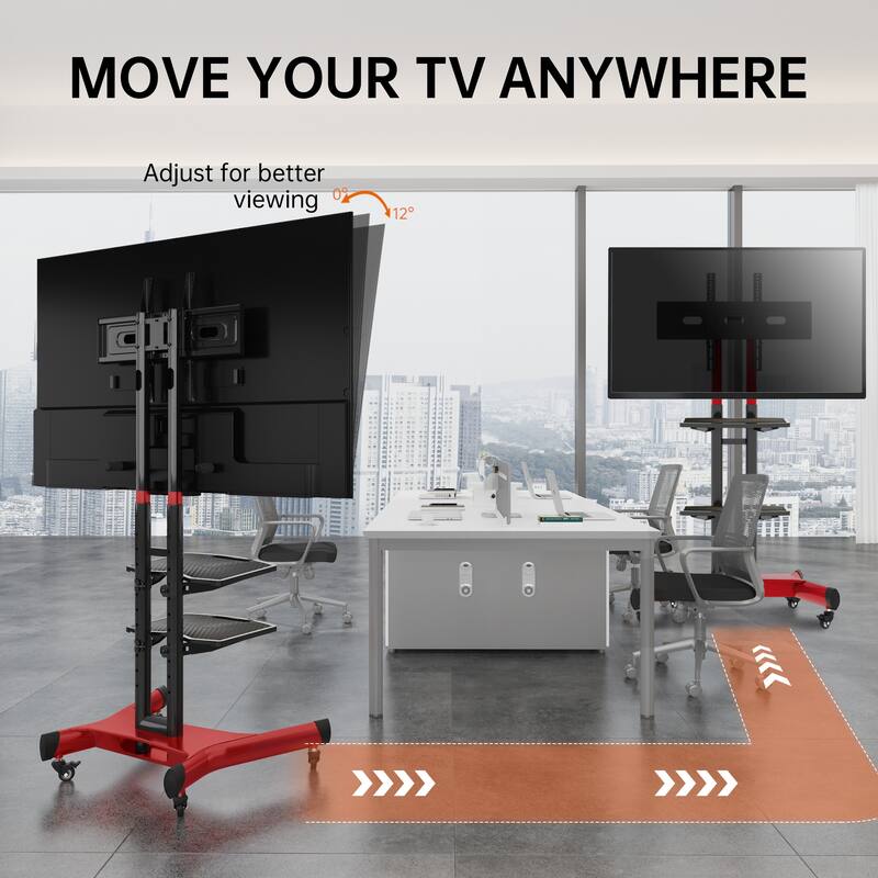Rotatable height adjustable TV stand for 32–80 inch TVs Max VESA 600x400mm