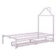 preview thumbnail 33 of 75, Metal Platform Bed with 2 Drawers, Bedroom Kids Bed Frame with House-Shaped Headboard Design and Support Slats, Easy Assembly