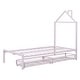 preview thumbnail 70 of 87, Metal Platform Bed with two drawers, House-Shaped Headboard Design for Kids, Boys and Girls