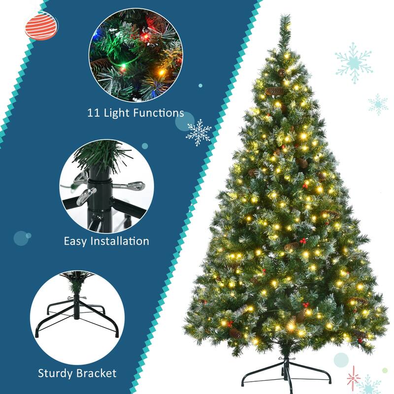6FT Dark Green Pine Hinged Artificial Christmas Tree