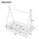 preview thumbnail 7 of 22, Metal Twin Size House Platform Bed with Triangle Structure, Contemporary Style Kids Bed Frame with Guardrail for Bedroom, White