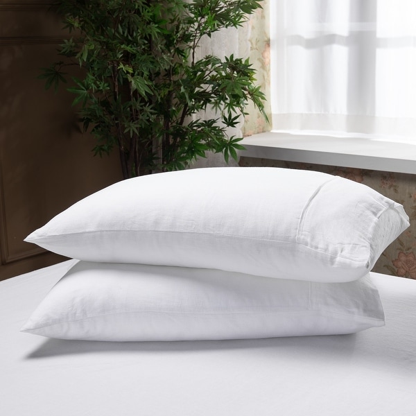 WHOLINENS Stone Washed French Linen Pillow Cases 2Pcs Side Opening On Sale Bed Bath Beyond 33798012