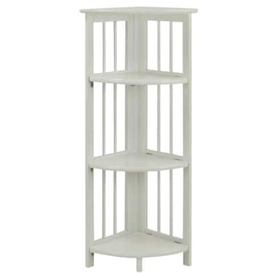 Mission 4-shelf Corner Folding 100% Solid Wood Bookcase