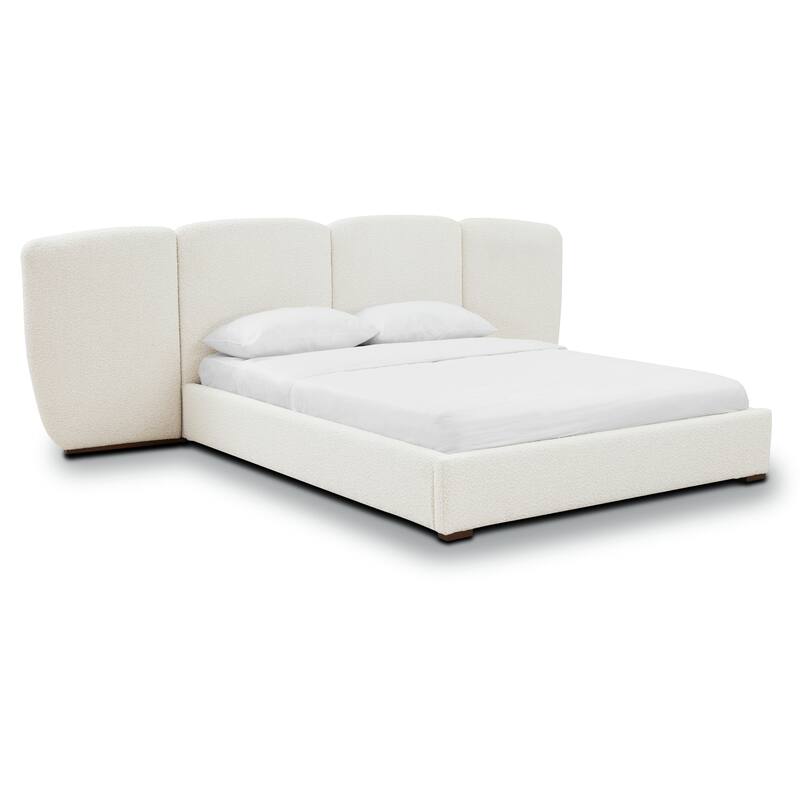 Poly & Bark Acadia Queen Bed in Froth White Boucle