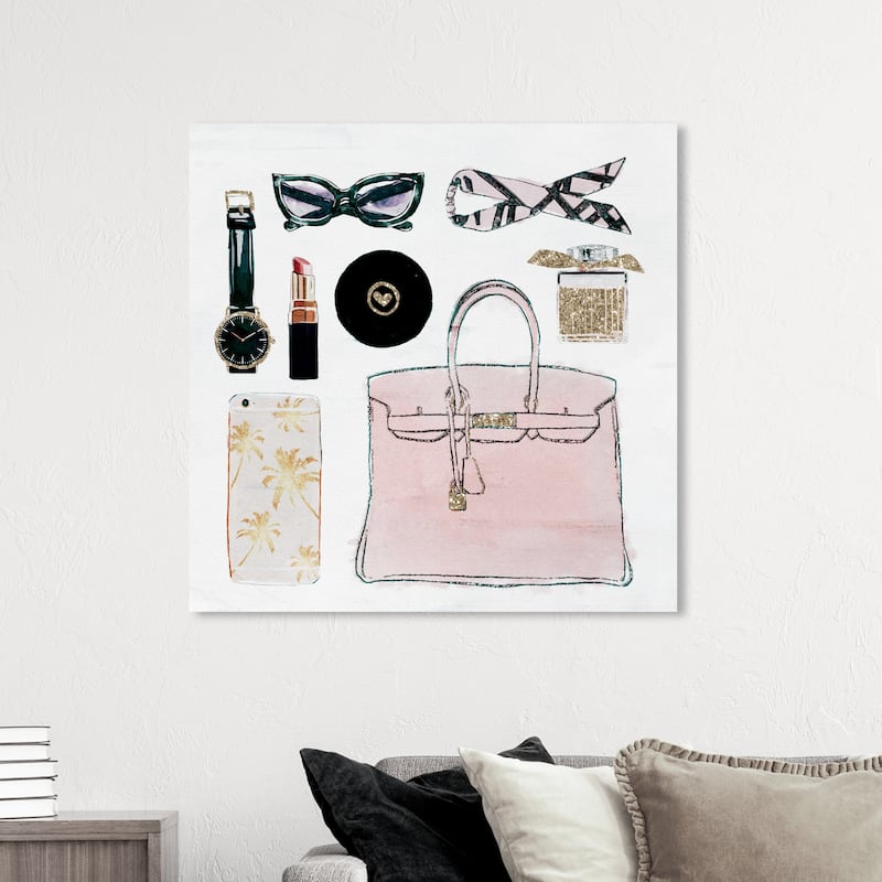 Wynwood Studio Fashion and Glam Glam Girl's Summer Kit Pink and Glam Wall Art Canvas Print - 40 x 40