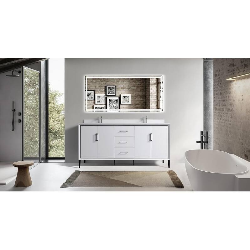 VSD Freestanding Shaker Bathroom Vanity with Cultured Marble Sink